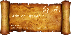 Szűcs Agenór névjegykártya