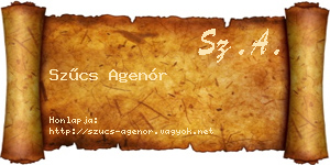 Szűcs Agenór névjegykártya