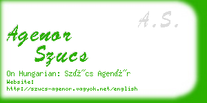 agenor szucs business card
